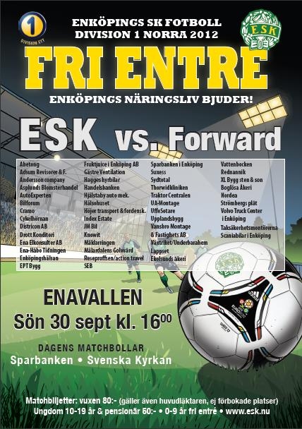 FRI ENTRÉ!! Sprid matchaffischer!