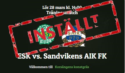Inställda matcher!